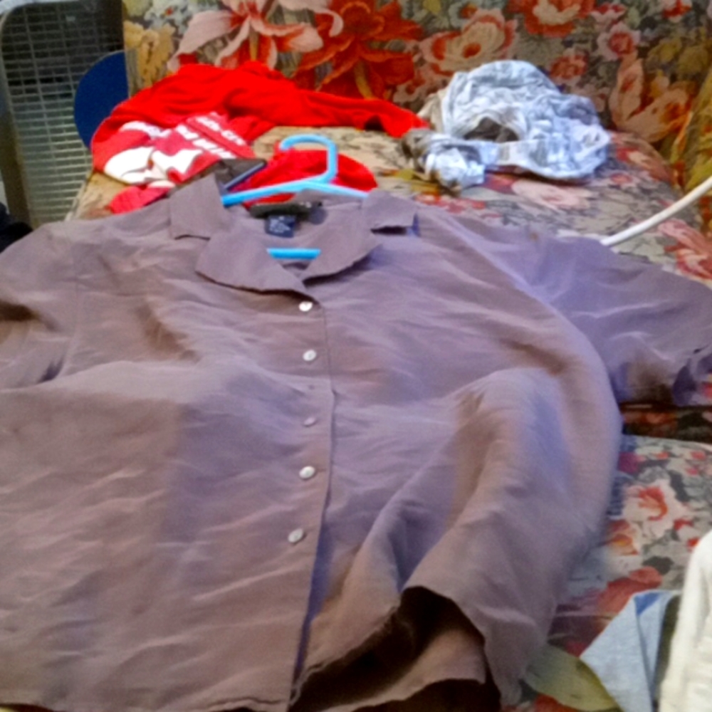 August silk button down